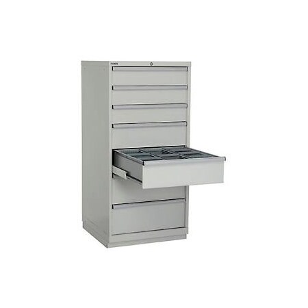 Lista International Lista 28-1/4"W Cabinet, 7 Drawer, 62 Compart - Light Gray, Individual Lock XSSC1350-0702LGRG